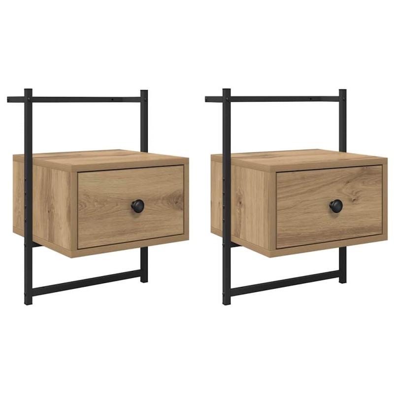 vidaXL Κομοδίνο 2 τεμ. Artisan Oak 35 x 30 x 51 εκ. Επεξεργασμένο Ξύλο