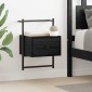 vidaXL Κομοδίνο Μαύρη Οξυά 35 x 30 x 51 εκ. Επεξεργασμένο Ξύλο