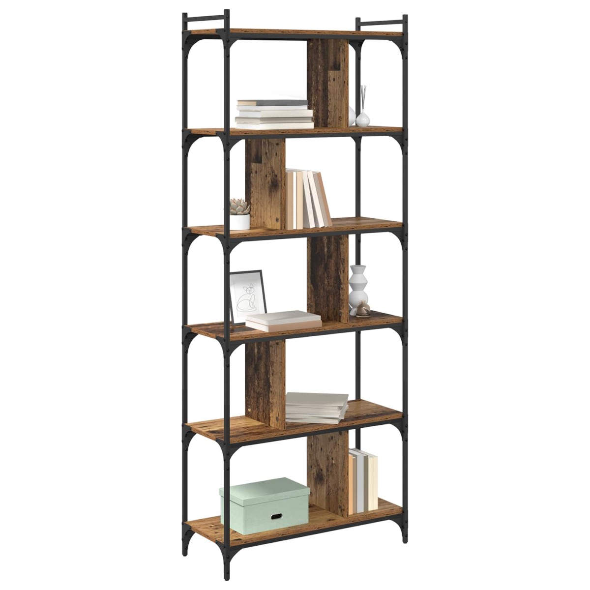 vidaXL Βιβλιοθήκη 5 επίπεδα 76 x 32 x 192 εκ. Επεξεργασμένο Ξύλο