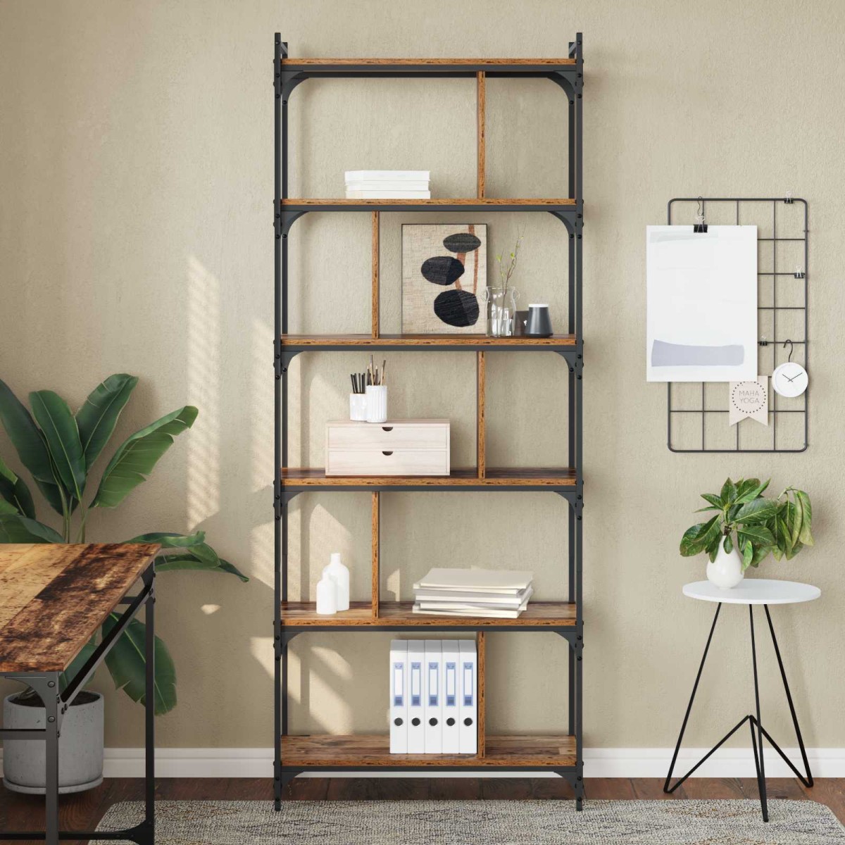vidaXL Βιβλιοθήκη 5 επίπεδα 76 x 32 x 192 εκ. Επεξεργασμένο Ξύλο