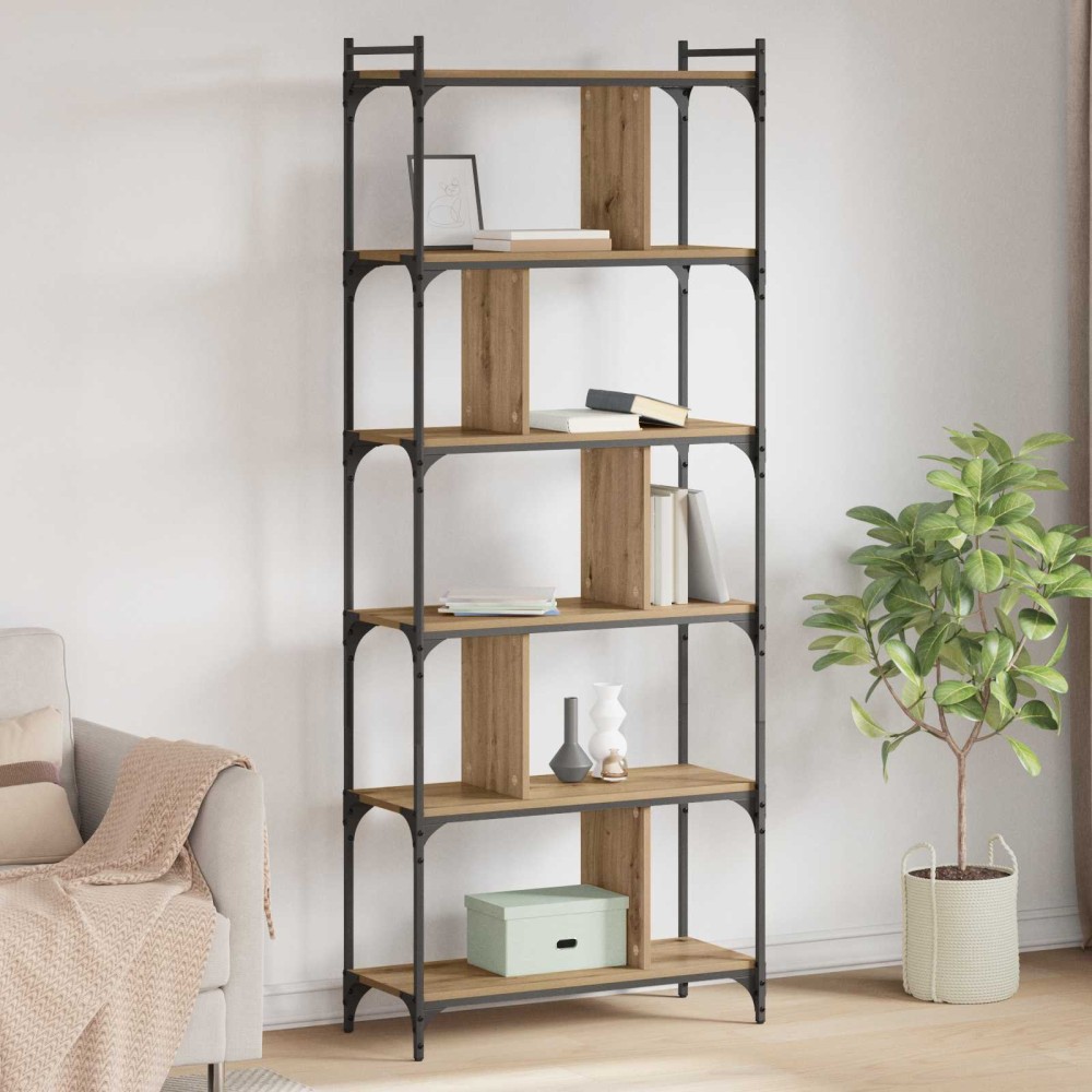 vidaXL Βιβλιοθήκη 5 επίπεδα 76 x 32 x 192 εκ. Επεξεργασμένο Ξύλο