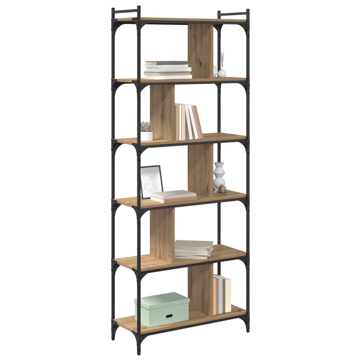 vidaXL Βιβλιοθήκη 5 επίπεδα 76 x 32 x 192 εκ. Επεξεργασμένο Ξύλο