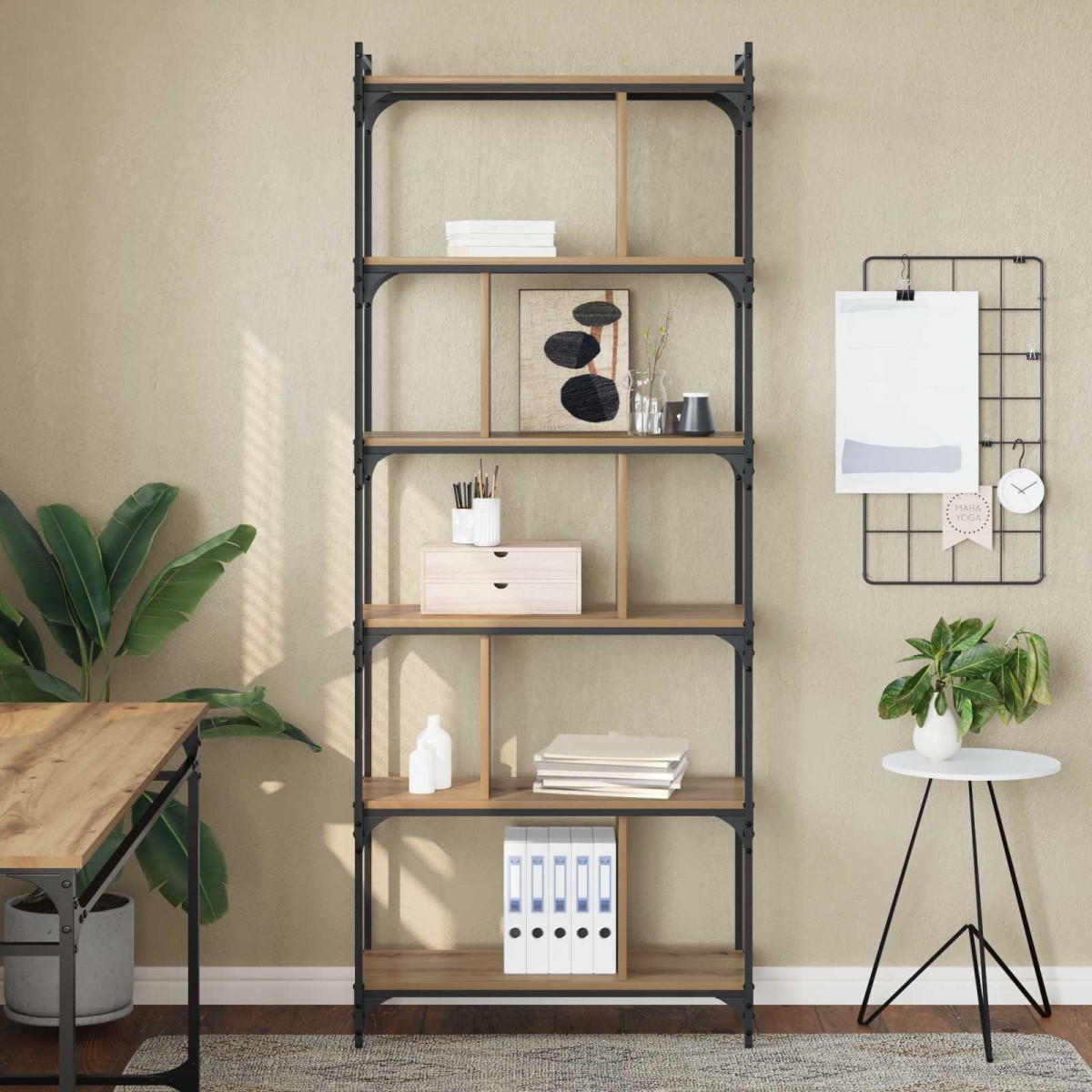 vidaXL Βιβλιοθήκη 5 επίπεδα 76 x 32 x 192 εκ. Επεξεργασμένο Ξύλο