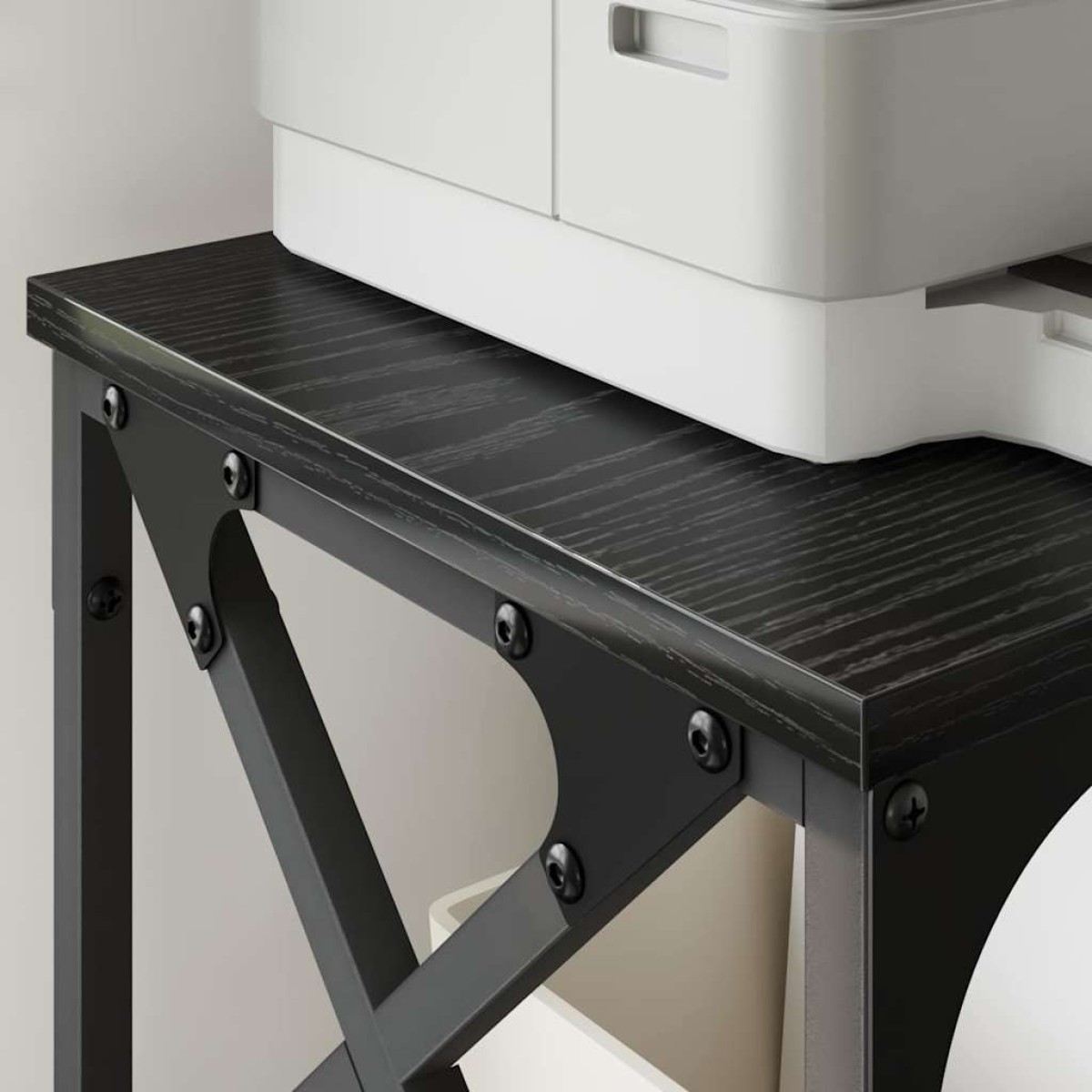 vidaXL Σταντ Εκτυπωτή Μαύρη Δρυς 40 x 30 x 31 εκ Επεξεργασμένο Ξύλο