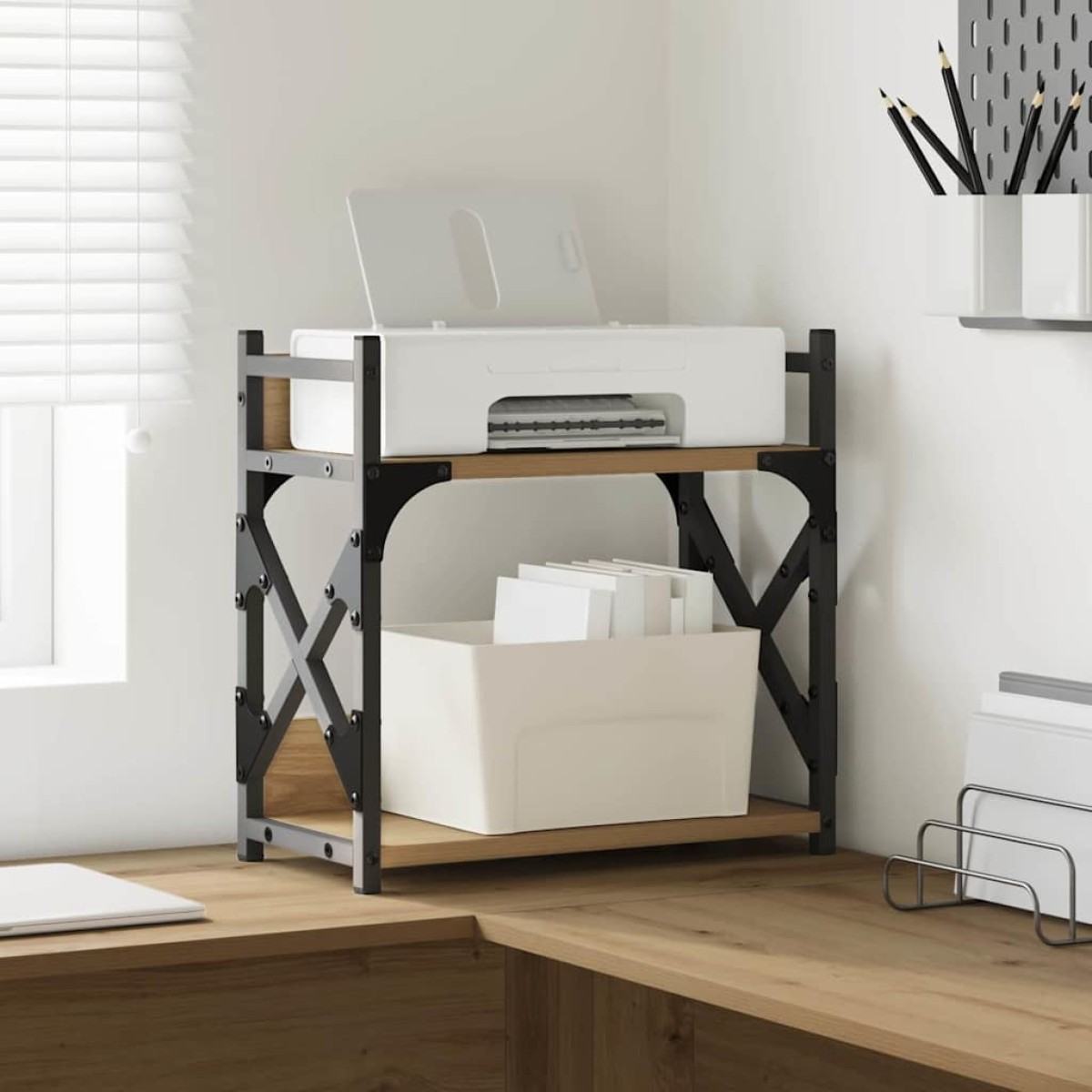 vidaXL Σταντ Εκτυπωτή Artisan Oak 40 x 20 x 40 εκ Επεξεργασμένο Ξύλο