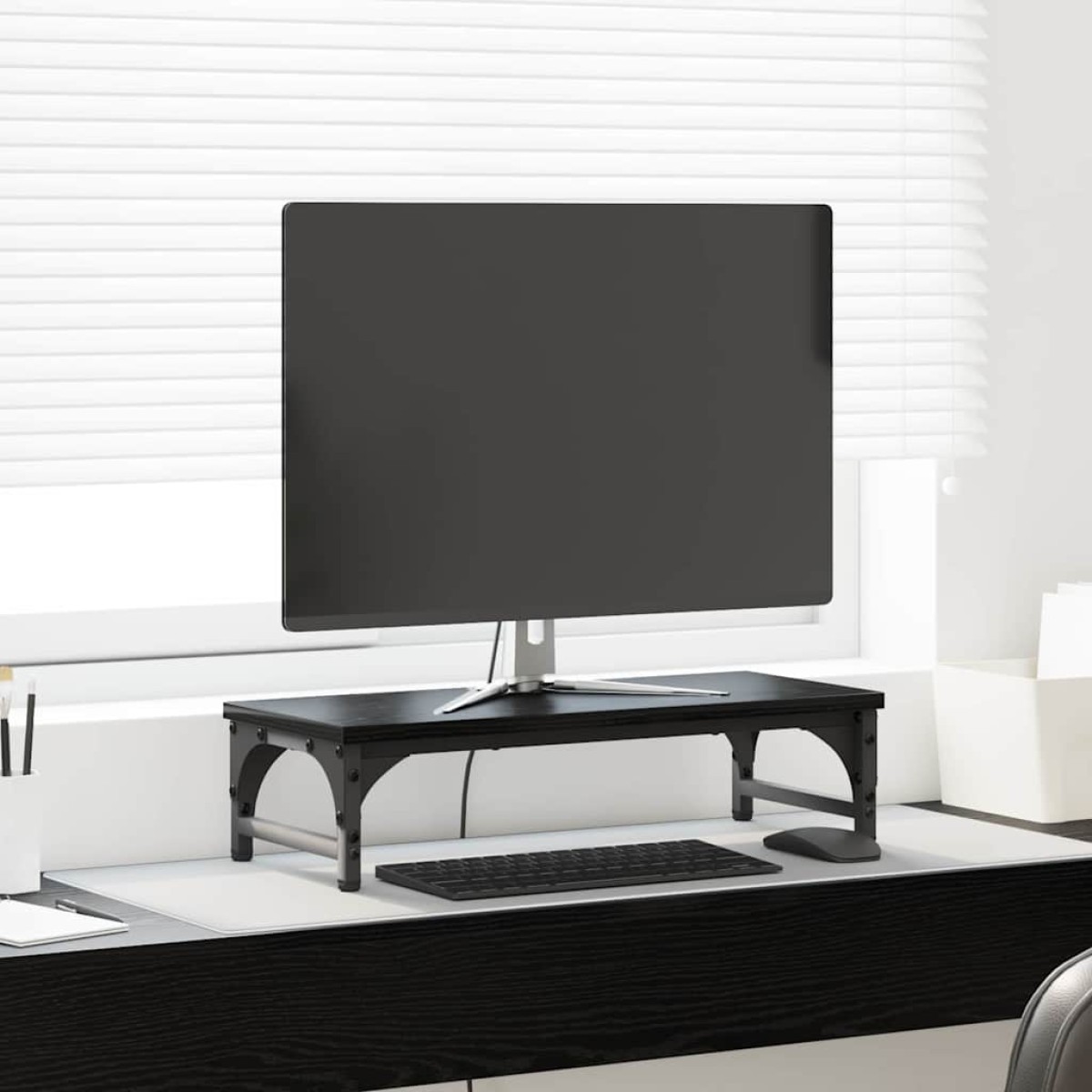 vidaXL Βάση Μόνιτορ Μαύρη Οξυά 55 x 23 x 14 cm Επεξεργασμένο Ξύλο