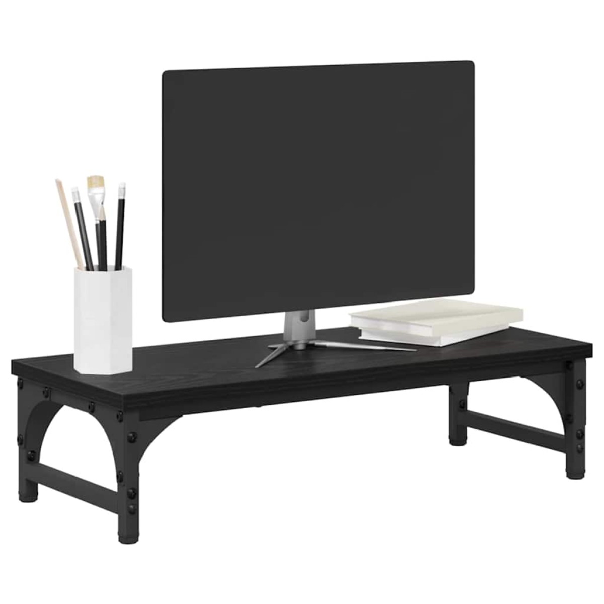 vidaXL Βάση Μόνιτορ Μαύρη Οξυά 55 x 23 x 14 cm Επεξεργασμένο Ξύλο