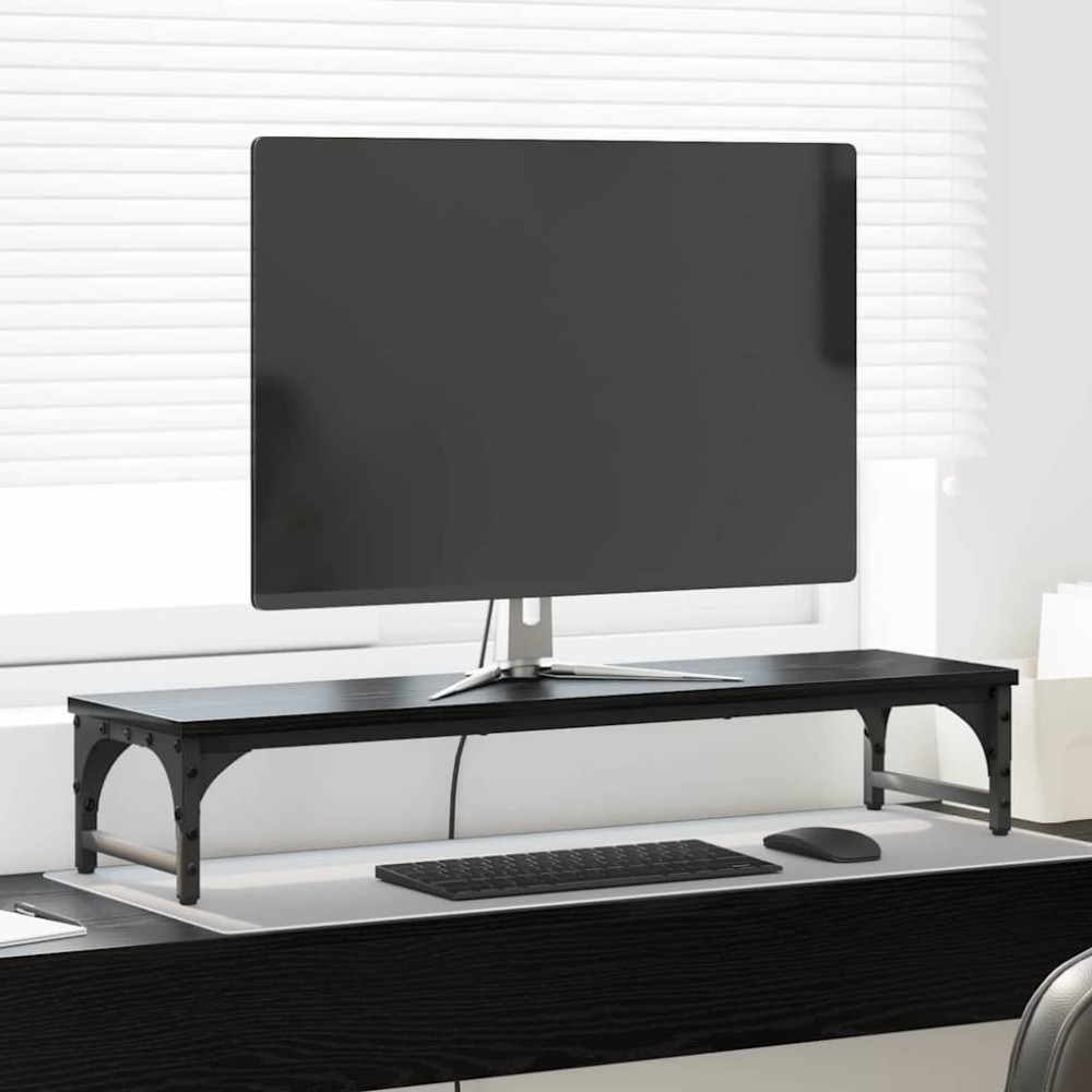 vidaXL Βάση Μόνιτορ Μαύρη Οξυά 85 x 23 x 15,5 cm Επεξεργασμένο Ξύλο
