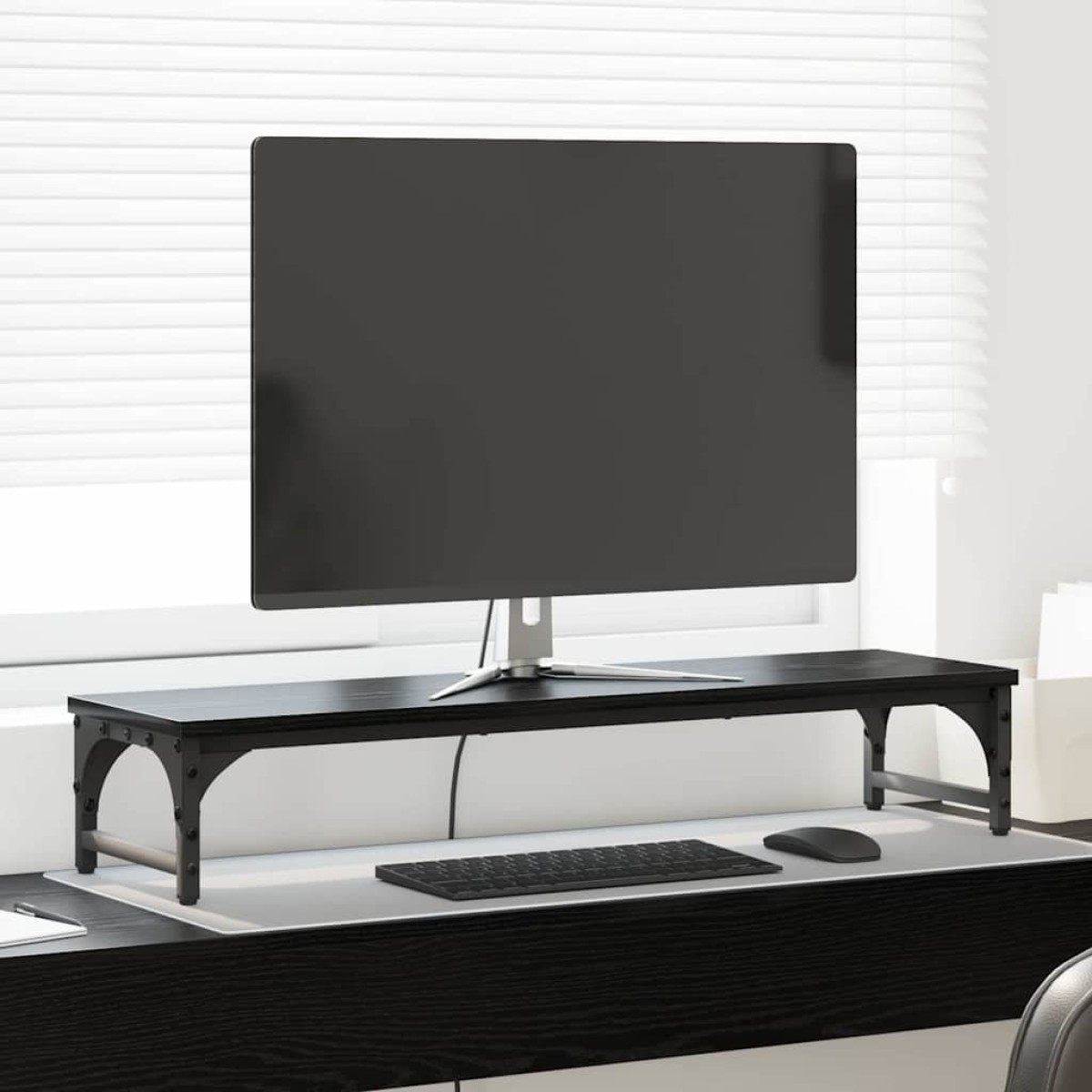 vidaXL Βάση Μόνιτορ Μαύρη Οξυά 85 x 23 x 15,5 cm Επεξεργασμένο Ξύλο