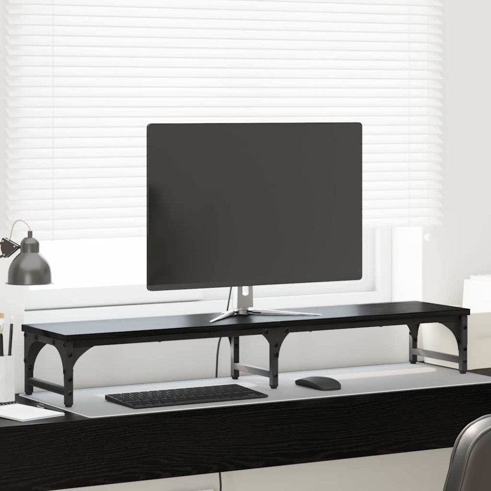 vidaXL Βάση Μόνιτορ Μαύρη Οξυά 105 x 23 x 15,5 cm Επεξεργασμένο Ξύλο