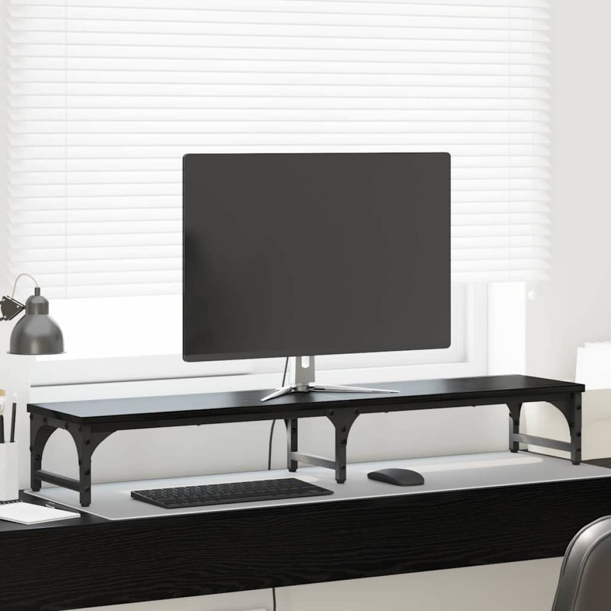 vidaXL Βάση Μόνιτορ Μαύρη Οξυά 105 x 23 x 15,5 cm Επεξεργασμένο Ξύλο