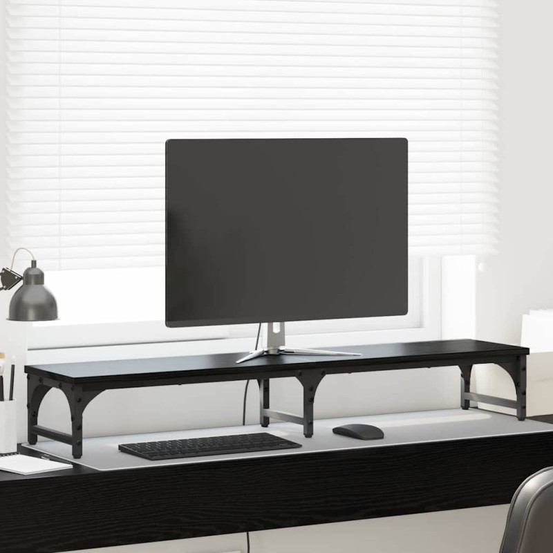 vidaXL Βάση Μόνιτορ Μαύρη Οξυά 105 x 23 x 15,5 cm Επεξεργασμένο Ξύλο