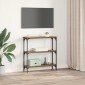 vidaXL Τραπέζι κονσόλας Παλιό ξύλο 75 x 22,5 x 75 εκ