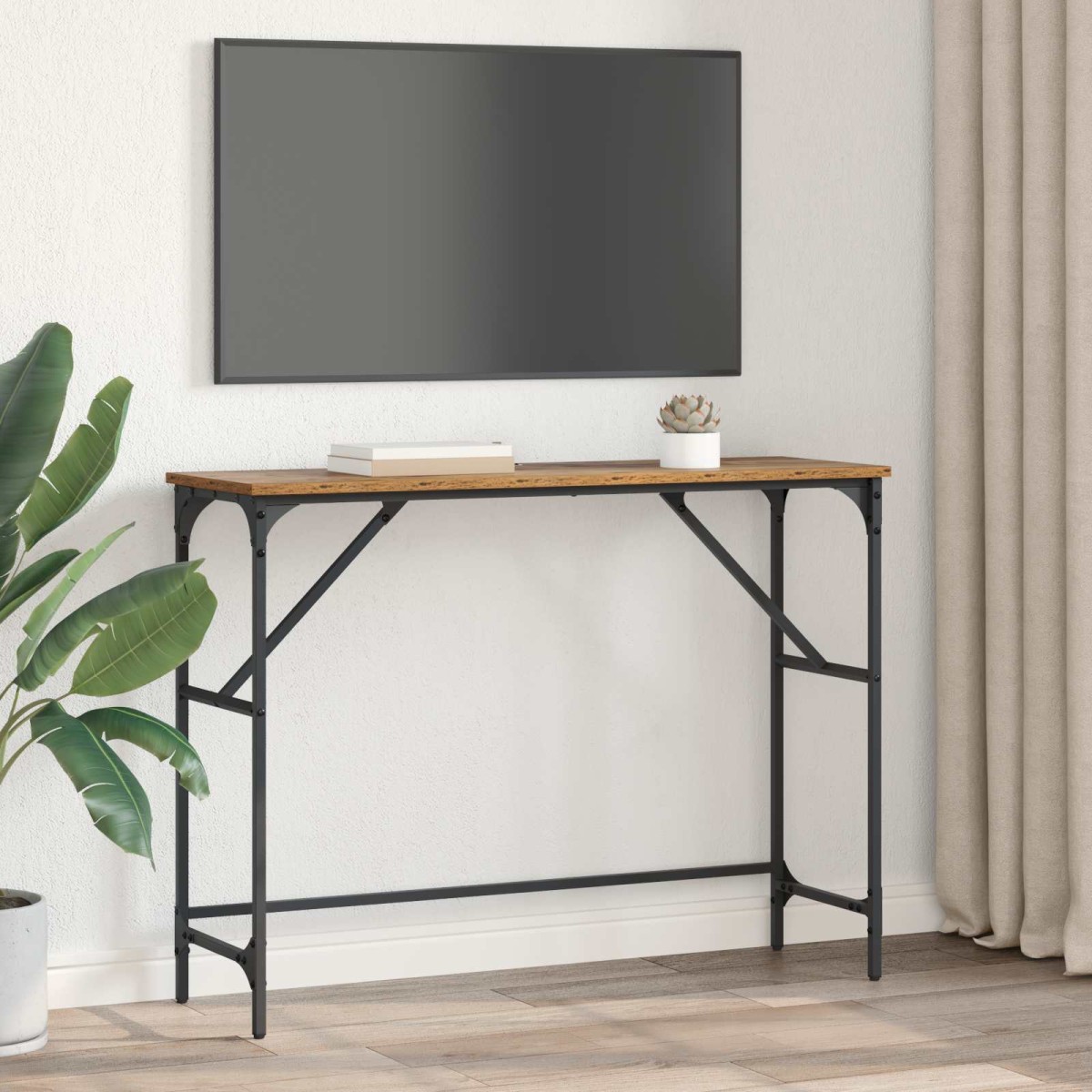 vidaXL Τραπέζι κονσόλας Παλιό ξύλο 100 x 32 x 75 εκ Επεξεργασμένο Ξύλο