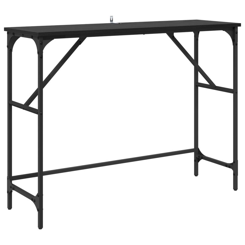 vidaXL Τραπέζι κονσόλας Μαύρη Οξυά 100 x 32 x 75 εκ Επεξεργασμένο Ξύλο