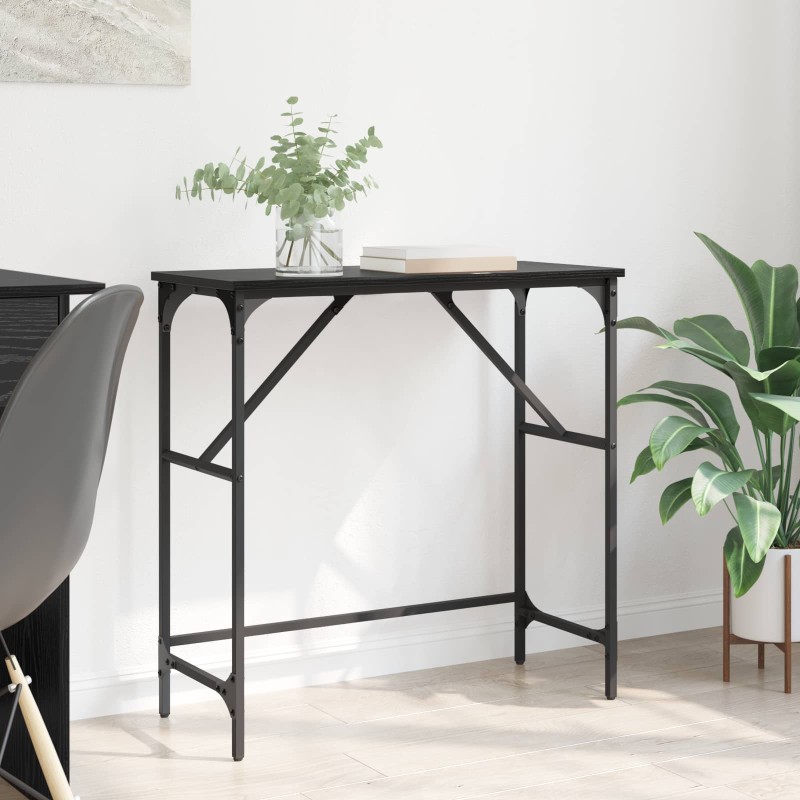 vidaXL Τραπέζι κονσόλας Μαύρη Οξυά 75 x 32 x 75 εκ. Επεξεργασμένο Ξύλο