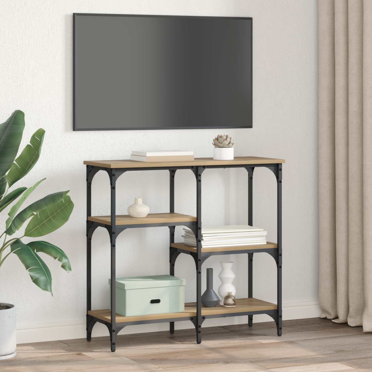 vidaXL Τραπέζι κονσόλας Artisan Oak 80 x 29 x 75 εκ Επεξεργασμένο Ξύλο
