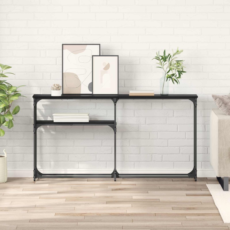 vidaXL ΤραπέζιΚονσόλας Μαύρη Οξυά 146 x 22.5 x 75 εκ.