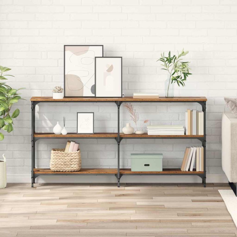 vidaXL Τραπέζι κονσόλας Παλιό Ξύλο 150 x 29 x 75 εκ