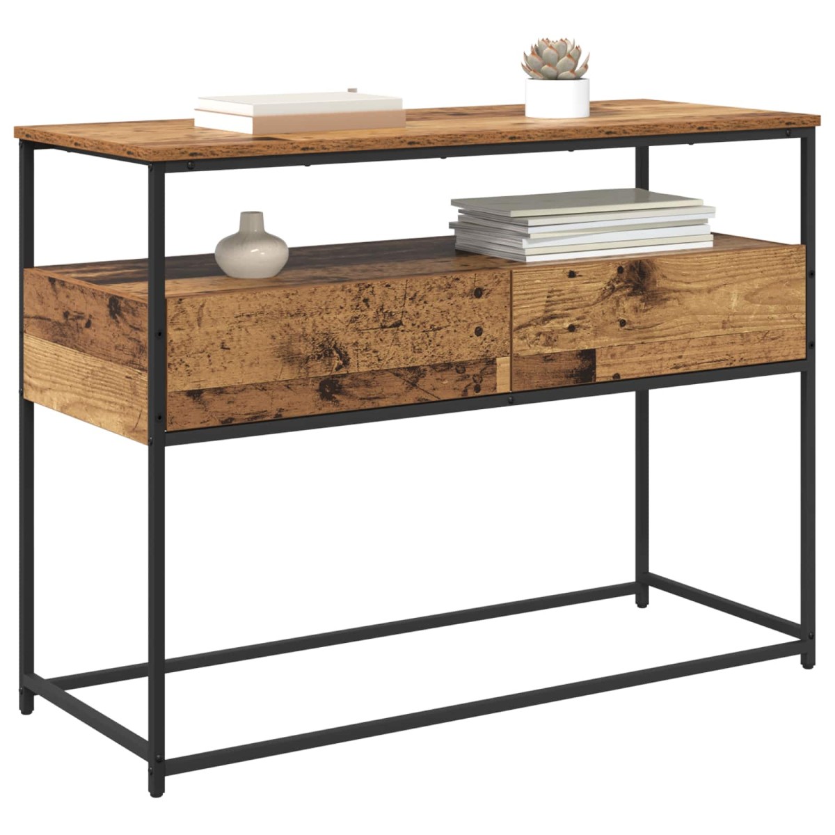 vidaXL Τραπέζι κονσόλας Παλιό Ξύλο 100 x 40 x 75 cm Επεξεργασμένο Ξύλο