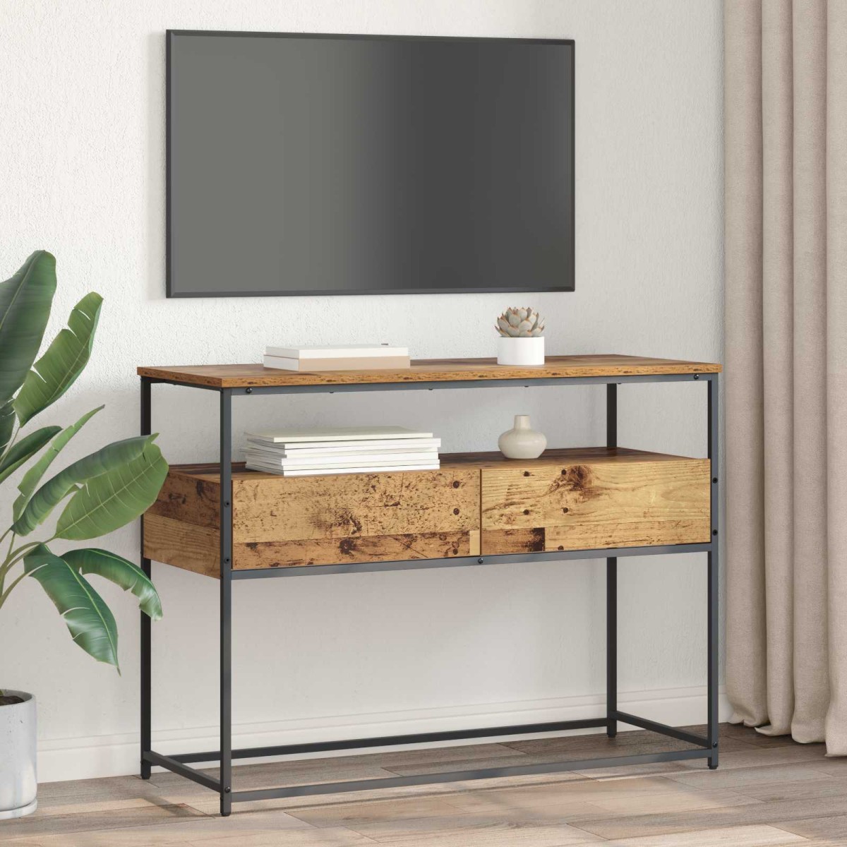 vidaXL Τραπέζι κονσόλας Παλιό Ξύλο 100 x 40 x 75 cm Επεξεργασμένο Ξύλο