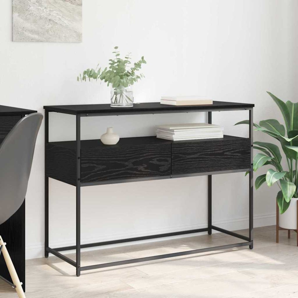 vidaXL Τραπέζι κονσόλας Μαύρη Οξυά 100 x 40 x 75 cm Επεξεργασμένο Ξύλο
