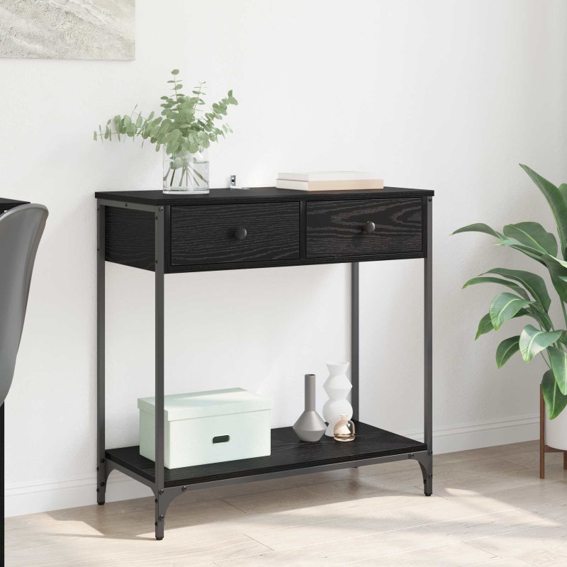 vidaXL Τραπέζι κονσόλας Μαύρη Οξυά 75 x 34,5 x 75 εκ