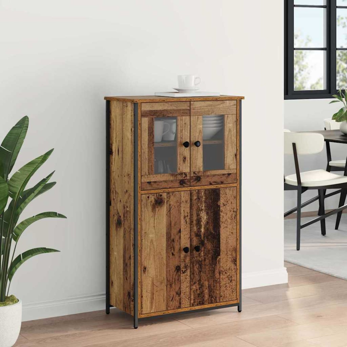 vidaXL Highboard Παλιό Ξύλο 62 x 32 x 106,5 εκ Επεξεργασμένο Ξύλο