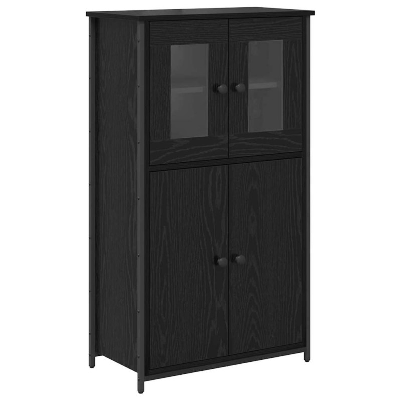 vidaXL Highboard Μαύρη Οξυά 62 x 32 x 106,5 εκ Επεξεργασμένο Ξύλο