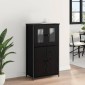 vidaXL Highboard Μαύρη Οξυά 62 x 32 x 106,5 εκ Επεξεργασμένο Ξύλο