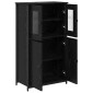 vidaXL Highboard Μαύρη Οξυά 62 x 32 x 106,5 εκ Επεξεργασμένο Ξύλο