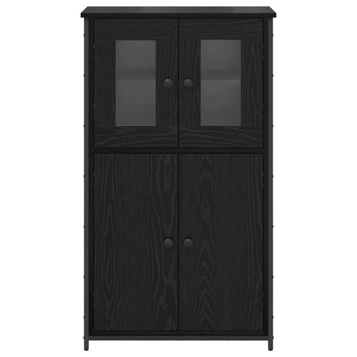 vidaXL Highboard Μαύρη Οξυά 62 x 32 x 106,5 εκ Επεξεργασμένο Ξύλο