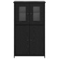 vidaXL Highboard Μαύρη Οξυά 62 x 32 x 106,5 εκ Επεξεργασμένο Ξύλο