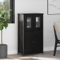 vidaXL Highboard Μαύρη Οξυά 62 x 32 x 106,5 εκ Επεξεργασμένο Ξύλο