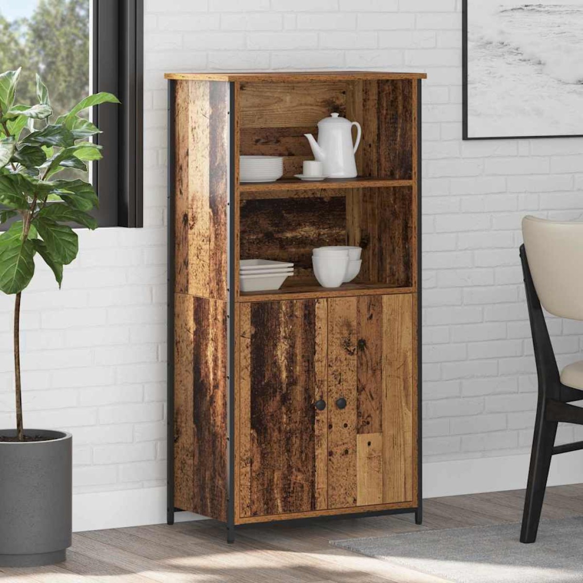 vidaXL Highboard Παλιό Ξύλο 62 x 36 x 121,5 εκ Επεξεργασμένο Ξύλο