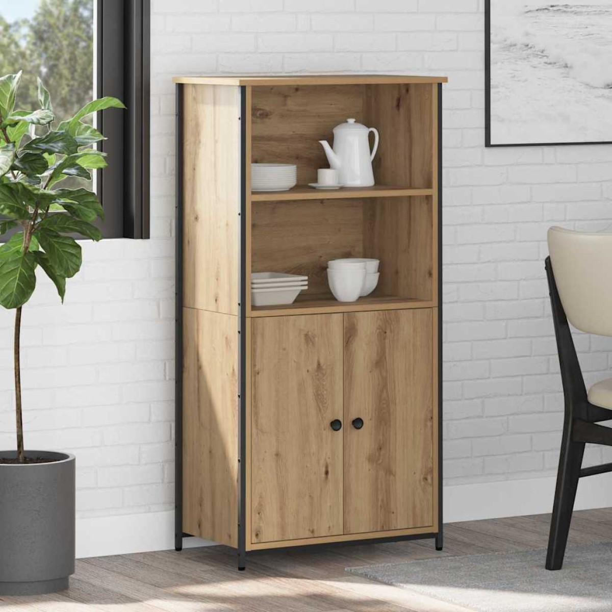 vidaXL Highboard Artisan Oak 62 x 36 x 121,5 εκ Επεξεργασμένο Ξύλο