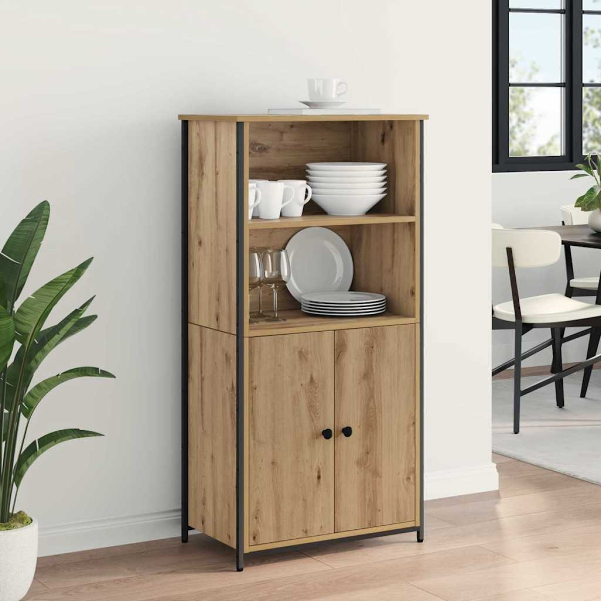 vidaXL Highboard Artisan Oak 62 x 36 x 121,5 εκ Επεξεργασμένο Ξύλο