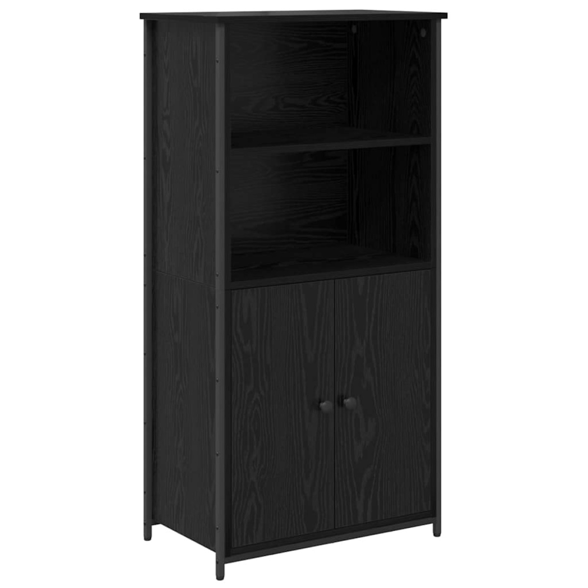 vidaXL Highboard Μαύρη Οξυά 62 x 36 x 121,5 εκ Επεξεργασμένο Ξύλο