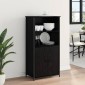 vidaXL Highboard Μαύρη Οξυά 62 x 36 x 121,5 εκ Επεξεργασμένο Ξύλο