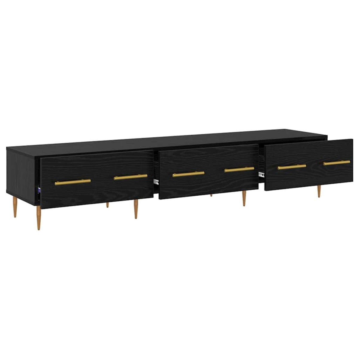 vidaXL Ντουλάπι TV 150 x 36 x 30 εκ Μαύρη Οξυά Επεξεργασμένο Ξύλο