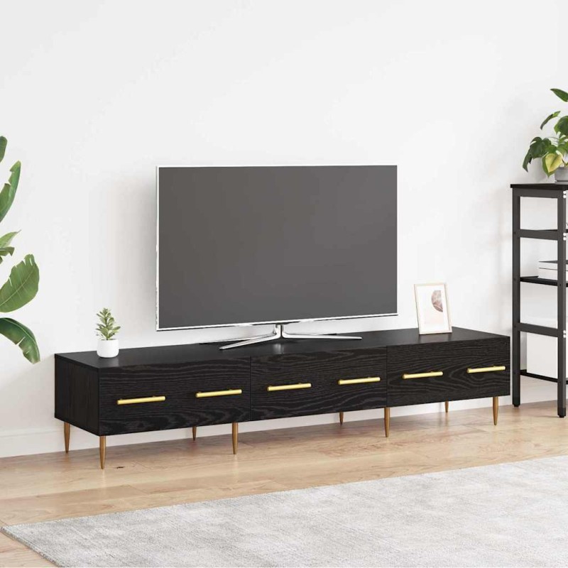 vidaXL Ντουλάπι TV 150 x 36 x 30 εκ Μαύρη Οξυά Επεξεργασμένο Ξύλο