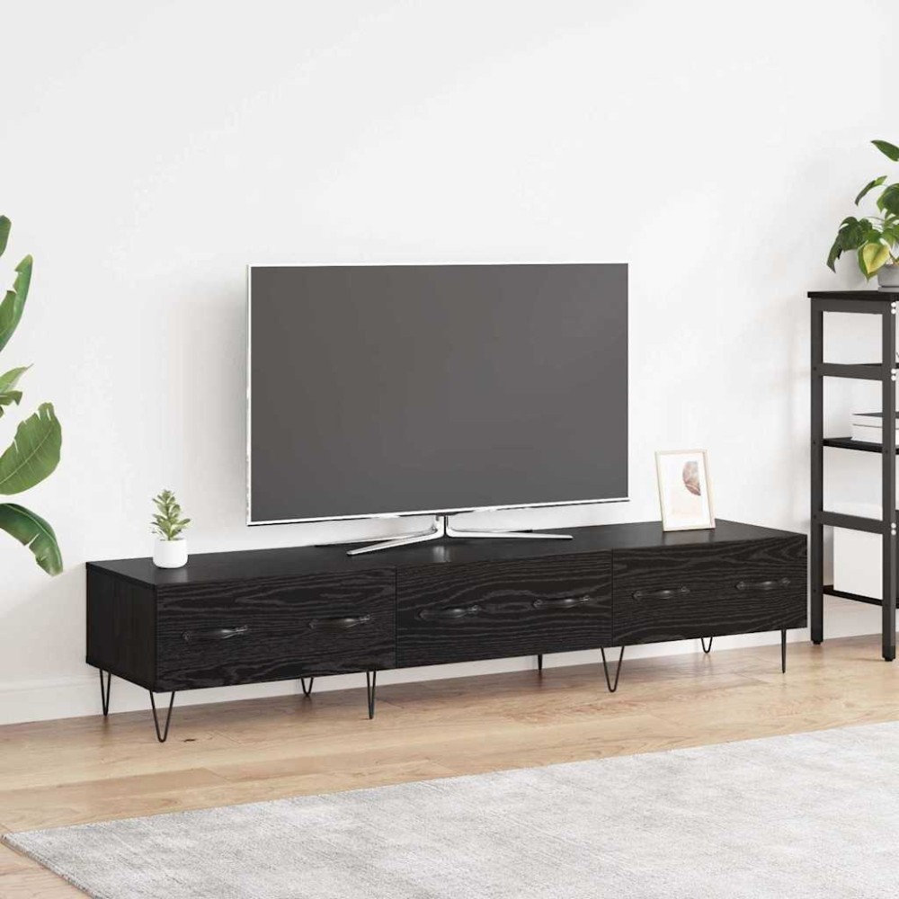 vidaXL Ντουλάπι TV 150 x 36 x 30 εκ Μαύρη δρυς Επεξεργασμένο Ξύλο