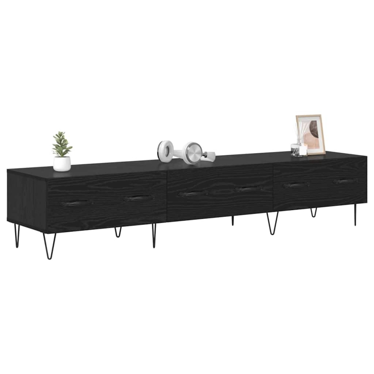 vidaXL Ντουλάπι TV 150 x 36 x 30 εκ Μαύρη δρυς Επεξεργασμένο Ξύλο
