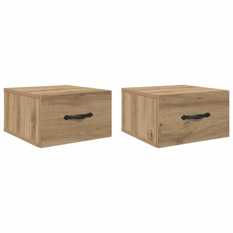 vidaXL Κομοδίνο 2 τμχ. artisan δρυς 35 x 35 x 20 εκ Επεξεργασμένο Ξύλο