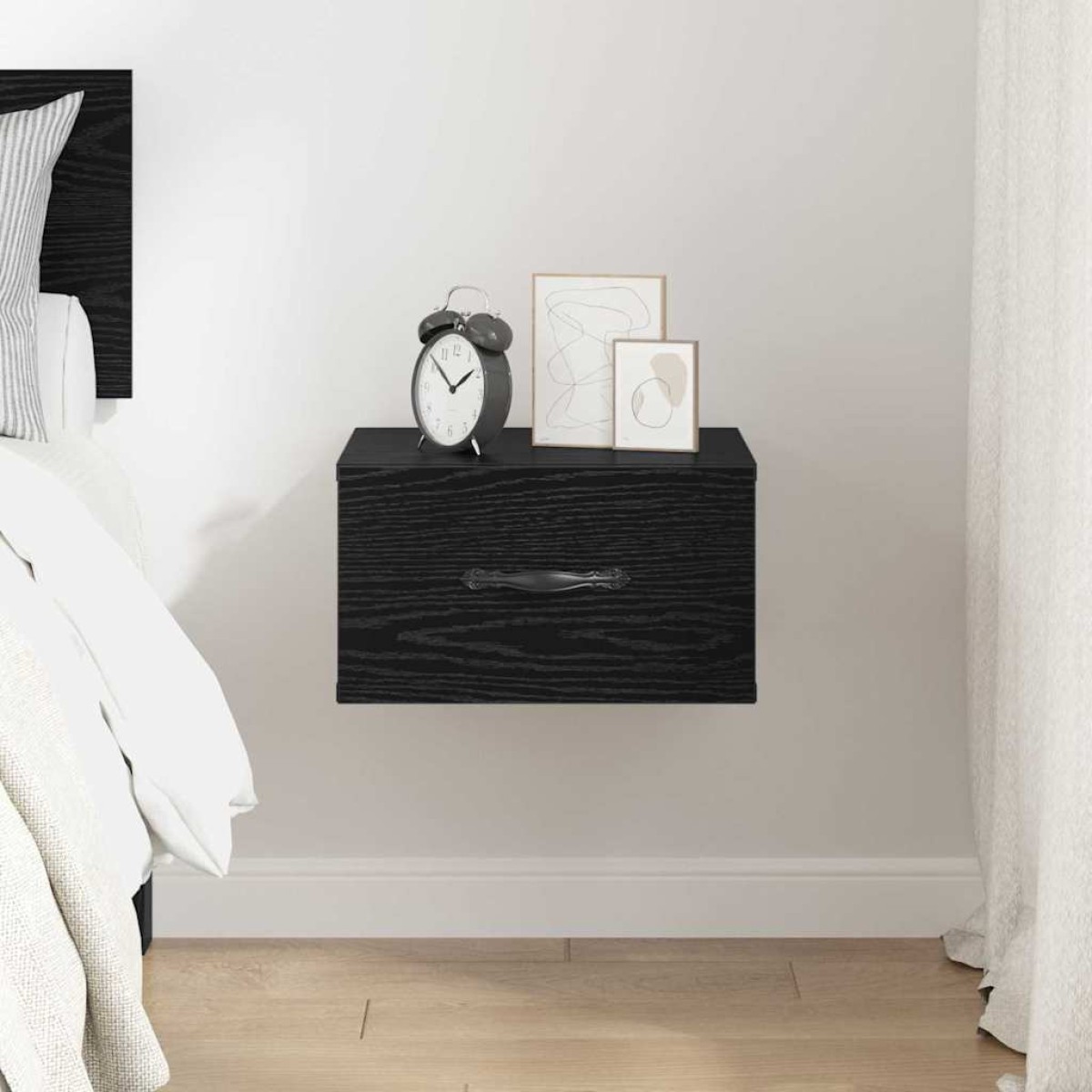 vidaXL Κομοδίνο Μαύρη δρυς 35 x 35 x 20 εκ Επεξεργασμένο Ξύλο