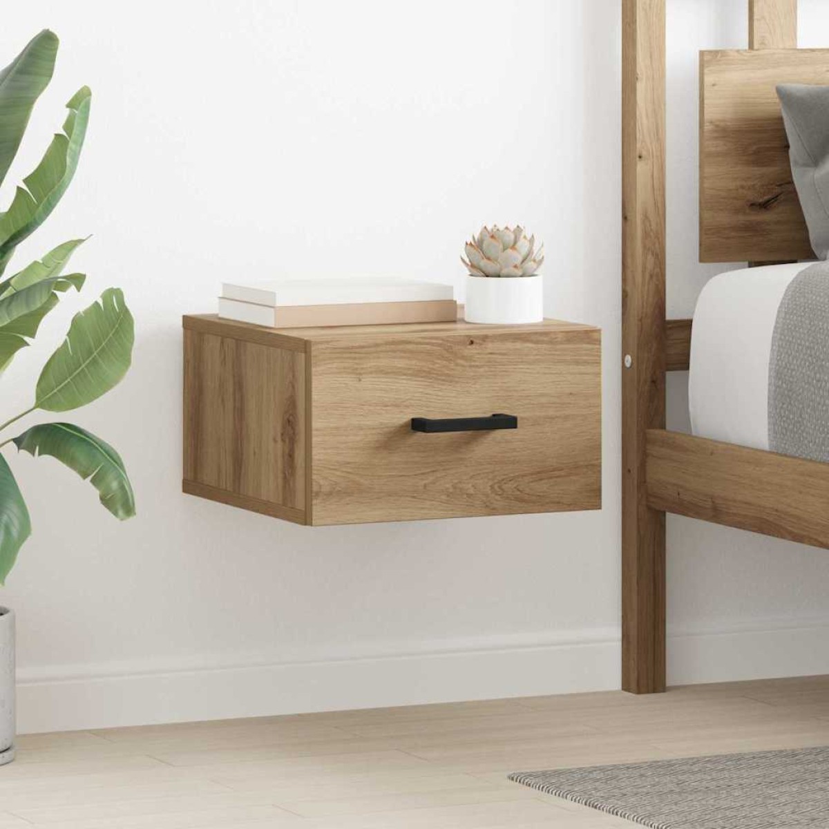vidaXL Κομοδίνο artisan δρυς 35 x 35 x 20 εκ Επεξεργασμένο Ξύλο