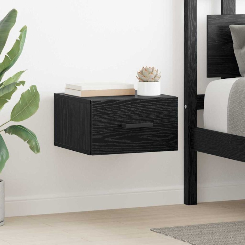 vidaXL Κομοδίνο 2 τεμ. Μαύρη δρυς 35 x 35 x 20 εκ Επεξεργασμένο Ξύλο