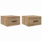 vidaXL Κομοδίνο 2 τμχ. 35 x 35 x 20 εκ Επεξεργασμένο Ξύλο Artisan Oak