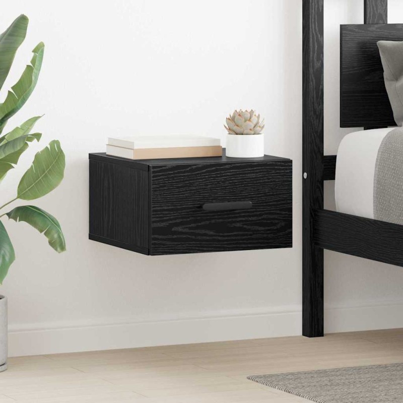 vidaXL Κομοδίνο 35 x 35 x 20 εκ Επεξεργασμένο Ξύλο Μαύρη Οξυά