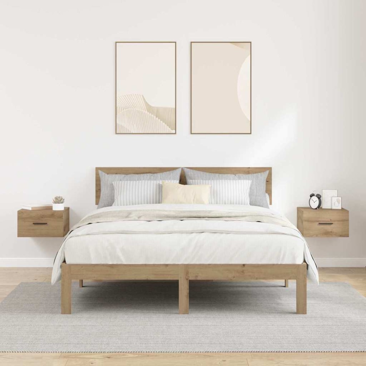 vidaXL Κομοδίνο 2 τεμ. artisan δρυς 35 x 35 x 20 εκ Επεξεργασμένο Ξύλο